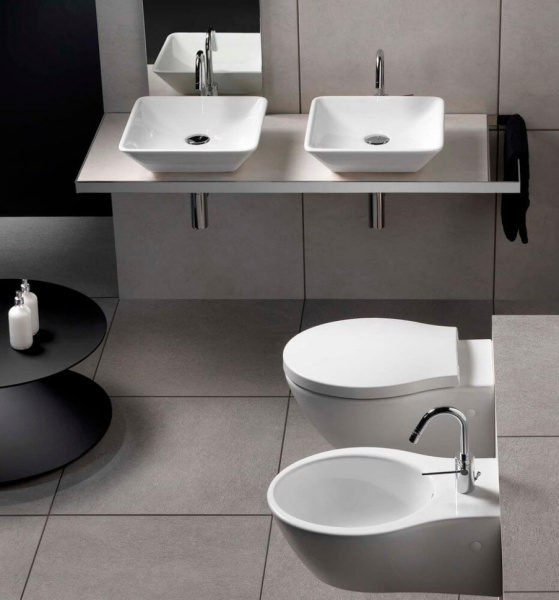 раковина накладная hatria happy hour 39х39 см, y0qr01, белая