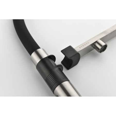 смеситель для кухни с подключением к фильтру paulmark gravity gr213188-ni никель/ черный