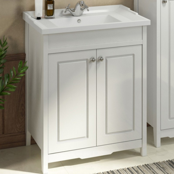 Тумба с раковиной Comforty Тбилиси 70 00003132629 напольная Белый глянец