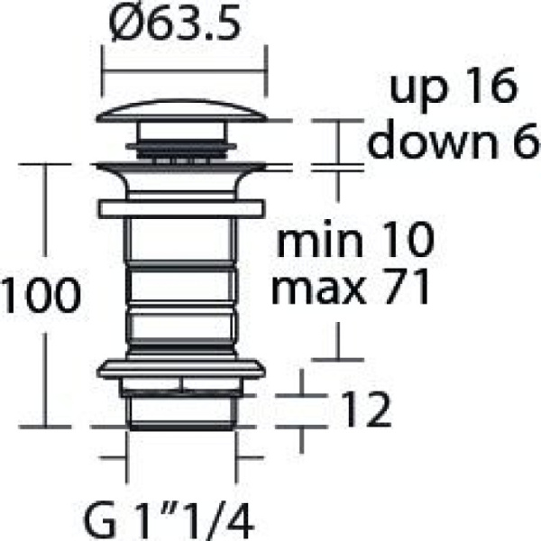донный клапан для раковины ideal standard e1483xg