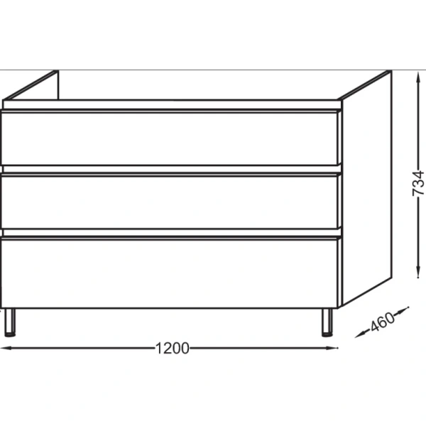 тумба белый 120 см jacob delafon vox eb2091-r1-n18