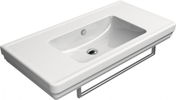 раковина gsi classic 8723111 с пьедесталом;подвесная, 105x54 см, bianco lucido (белый глянец)