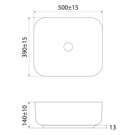 раковина-чаша iddis bridge 50см bribm05i27 черная матовая