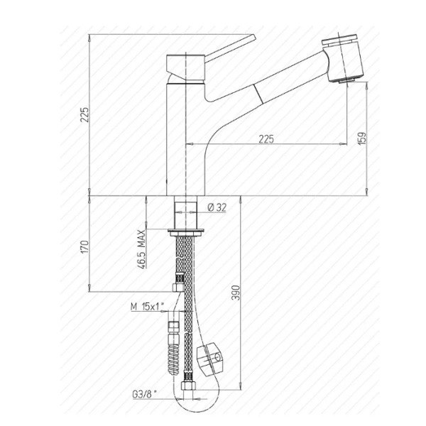 смеситель для кухни paini cox 78cr576lmkm цвет хром