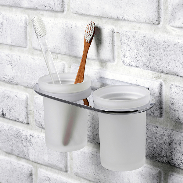 Стакан для зубных щеток WasserKRAFT Kammel K-8328D двойной, цвет хром
