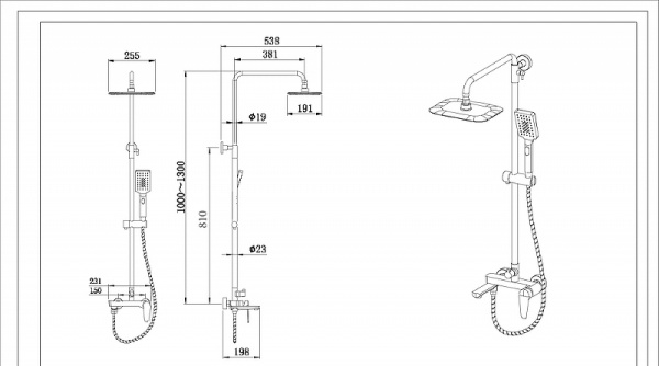 душевая система bravat arden со смесителем для ванны и душа f6351385cp-a1-rus