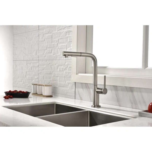 смеситель для кухни paulmark neo ne214419-ni, цвет никель