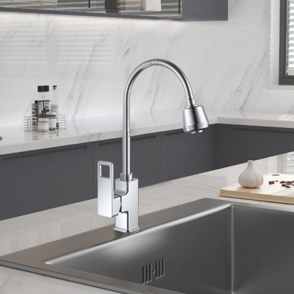 смеситель для кухни haiba hb73615 цвет хром