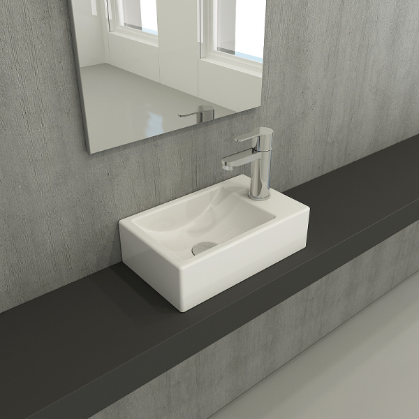 раковина накладная bocchi milano 37 r 1419-001-0126 белая