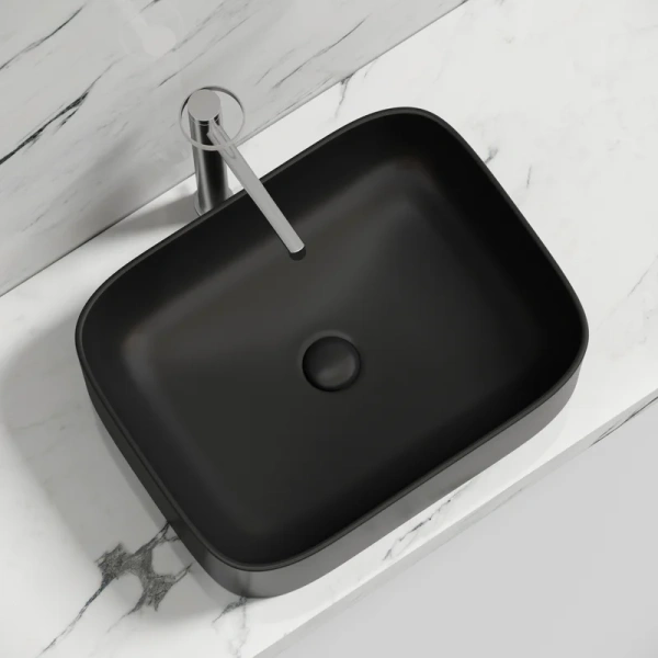 раковина ceramicanova element cn6052mb накладная, 50.5x38 см, черная матовая