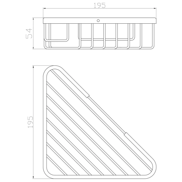 Полка для ванной Wonzon & Woghand WW-4119 19,5x19,5 см, угловая, хром