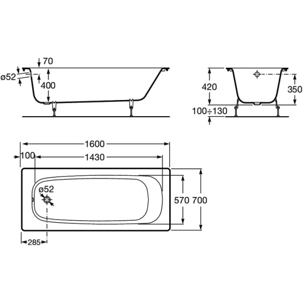 ванна чугунная roca continental 21290200r 160x70 см, белый ванна чугунная roca continental 21290200r 160x70 см, белый