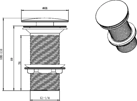донный клапан aquatek aq6000cr клик клак хром