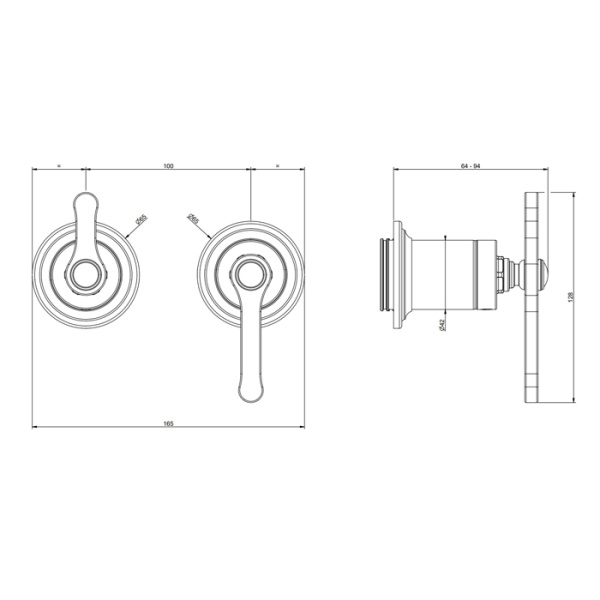 смеситель встраиваемый для ванны gessi venti20 65038#031, цвет: хром