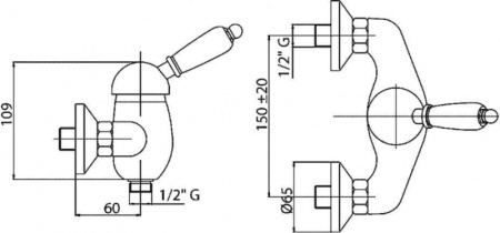 смеситель для душа cezares elite elite-dm-03/24-bi золото 24 карат