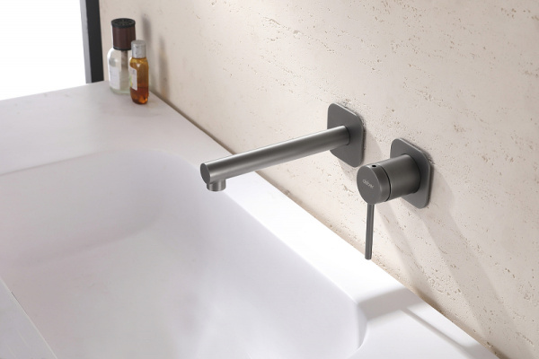 смеситель для раковины abber emotion af8812ng встраиваемый, никель