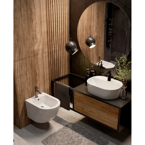 смеситель aquame siena aqm6216gm для биде, без донного клапана, оружейная сталь