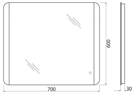Зеркало BelBagno SPC-CEZ 70 с сенсорным выключателем с подсветкой