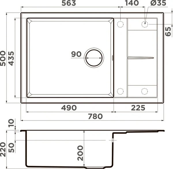 мойка кухонная omoikiri sumi 78a-lb графит