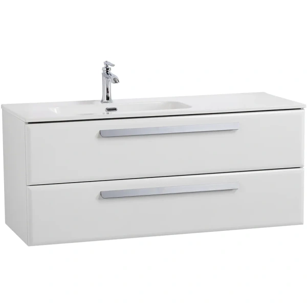 тумба под раковину cezares eco-cer-n 120 l eco-cer-n-1200-2c-so-bl-l подвесная bianco lucido без ручек