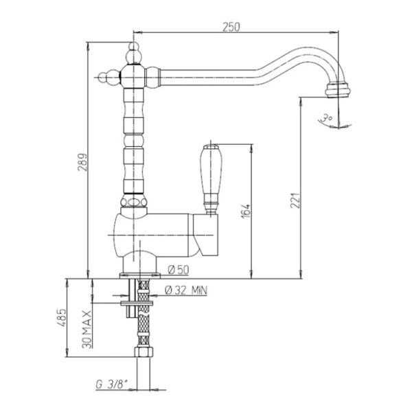 смеситель для кухни paini cox 78f35881antkm цвет цвет старая бронза