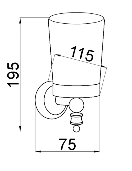 Стакан для зубных щеток Boheme Palazzo Nero 10154 Золото