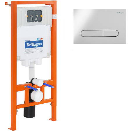 комплект унитаза с инсталляцией belbagno uno bb3105chr/sc/bb002-80/bb005-pr-chrome с сиденьем микролифт и клавишей смыва хром глянцевый.