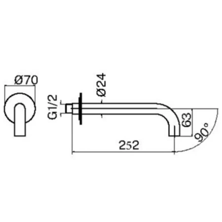 излив для ванны plumberia selection ixo spt0258or 252 мм, золотой