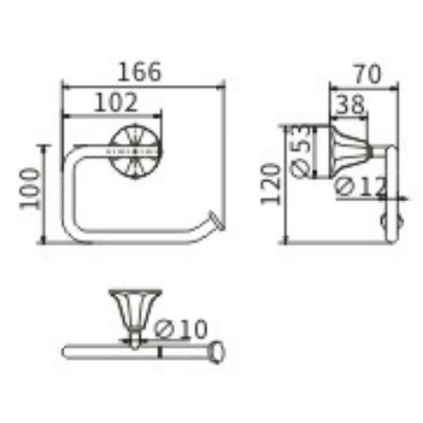 Держатель туалетной бумаги CeramaLux Biatrichi 73007-1 черный матовый