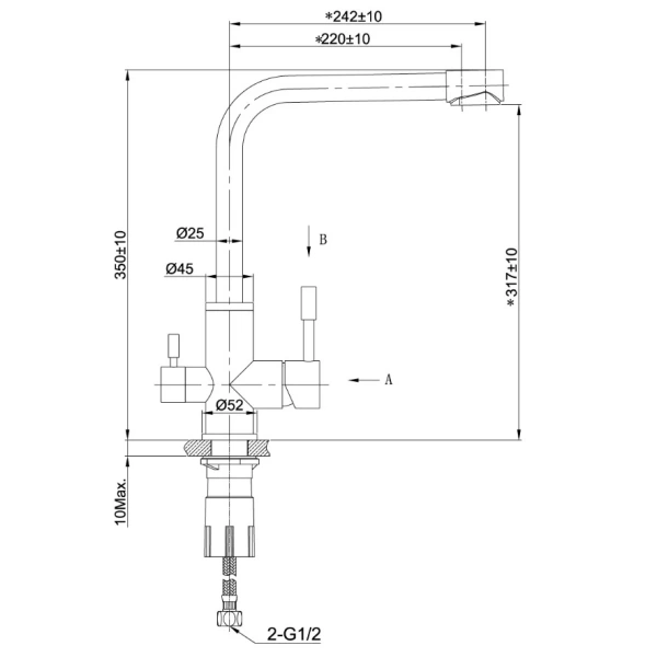 смеситель для кухни lemark expert lm5061bln черный