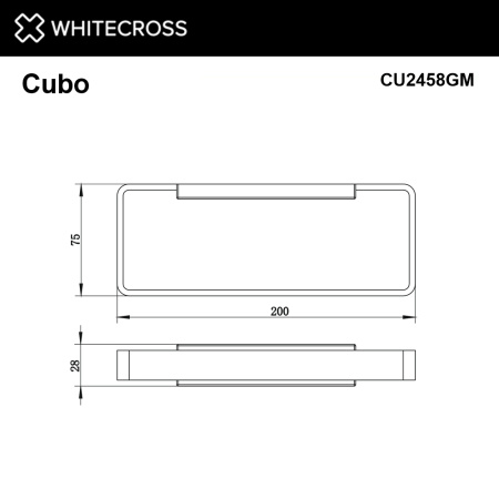 полотенцедержатель 20 см whitecross cubo cu2458gm оружейная сталь