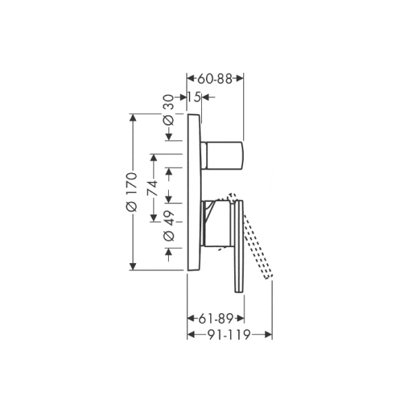 смеситель для ванны axor citterio 39455000