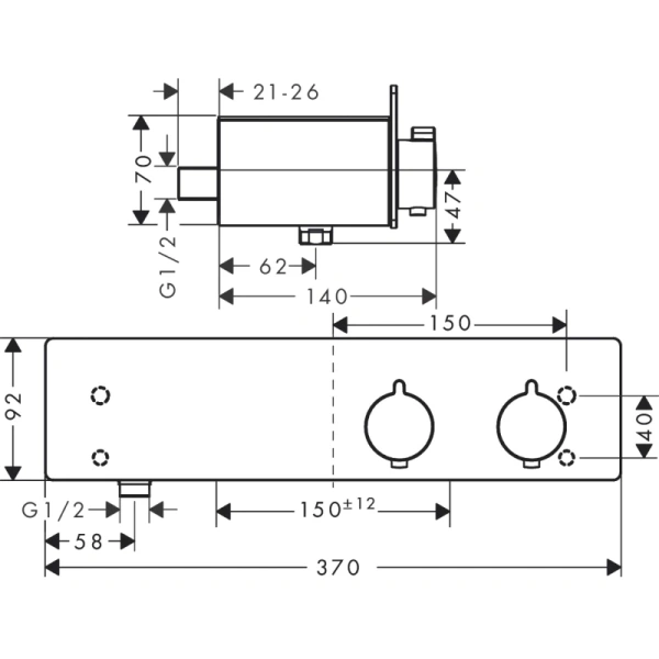 термостат для душа hansgrohe showertablet 13102400