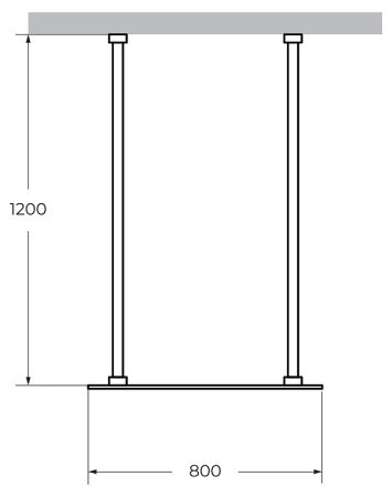 душевая перегородка cezares liberta-l-2-80-120-c-cr, кронштейн 120 см, цвет профиля хром, стекло прозрачное.