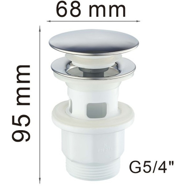 донный клапан haiba hb65-4 click-clack, хром