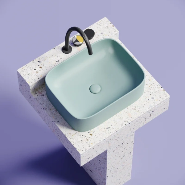 раковина ceramicanova element cn6052mlg накладная, 50.5x38 см, зеленая матовая