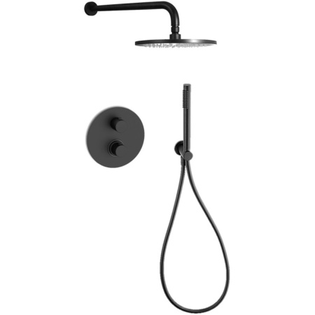 Душевой комплект Paffoni Light KITLIQ018NOKING 30 см, черный матовый