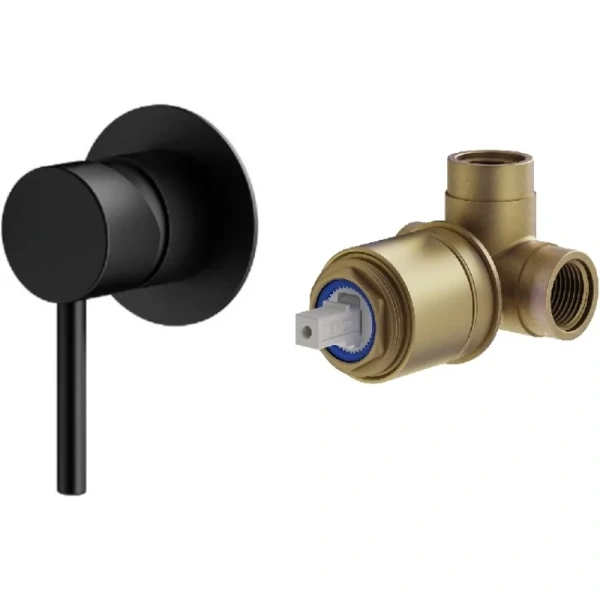 душевой комплект plumberia selection ixo kitxo01no 250 мм, со смесителем, черный матовый