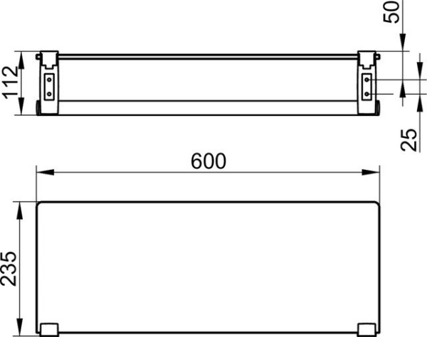 Полка с полотенцедержателем 600 мм Keuco Plan 14975 010000 хром