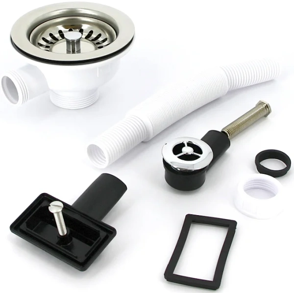 слив-перелив для кухонной мойки mcalpine ofr2-113s 40 мм, хром, без гидрозатвора