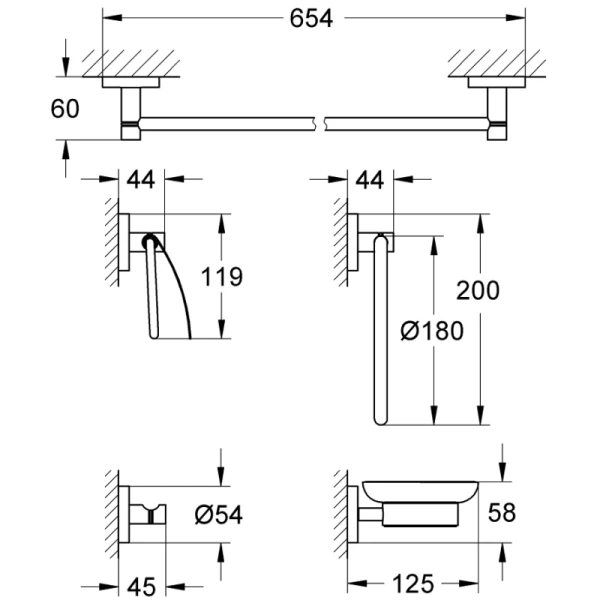Набор аксессуаров Grohe Essentials 40344001