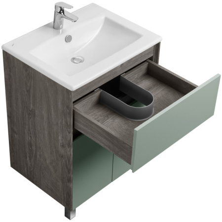 тумба с раковиной дуб рошелье/сумеречный голубой 60 см акватон форест 1a2782k0fr9c0