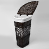корзина для белья wasserkraft salm wb-270-l с крышкой, цвет темно-коричневая