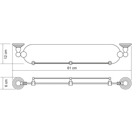 полка стеклянная wasserkraft ammer k-7044 цвет хром матовый