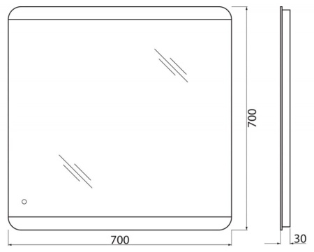 Зеркало BelBagno SPC-CEZ 70 с сенсорным выключателем с подсветкой
