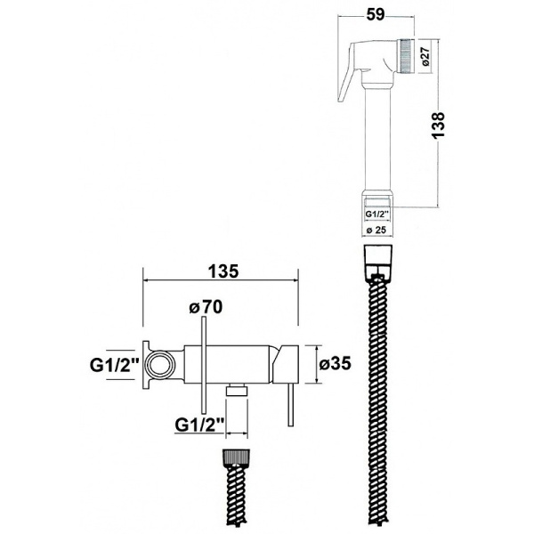 гигиенический душ со смесителем aquame minimal aqm6020mw цвет белый матовый гигиенический душ со смесителем aquame minimal aqm6020mw цвет белый матовый
