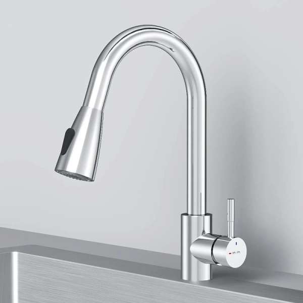 смеситель для кухни am.pm x-joy s f85b07500 coolstart, с выдвижным изливом, хром