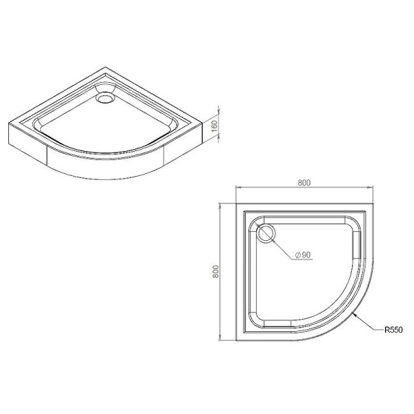 душевой поддон am.pm gem w90t-401-080w 80×80