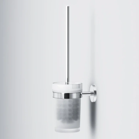 ёршик для унитаза am.pm x-joy a85a33300 настеный, хром | стекло матовое