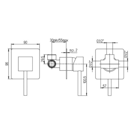 смеситель для душа paini dax 84pw690
